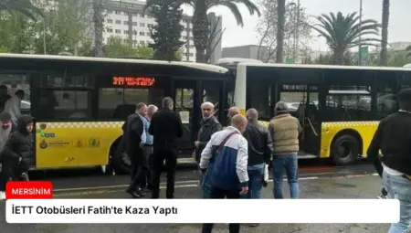 İETT Otobüsleri Fatih’te Kaza Yaptı
