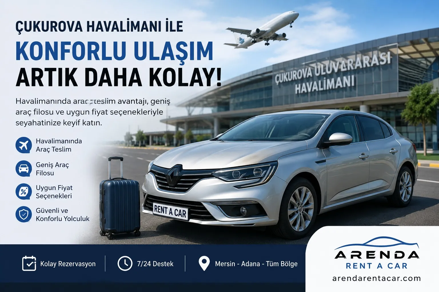 Çukurova Havalimanı Araç Kiralama ile Mersin ve Adana Ulaşımında Yeni Dönem | Adana Araç Kiralama