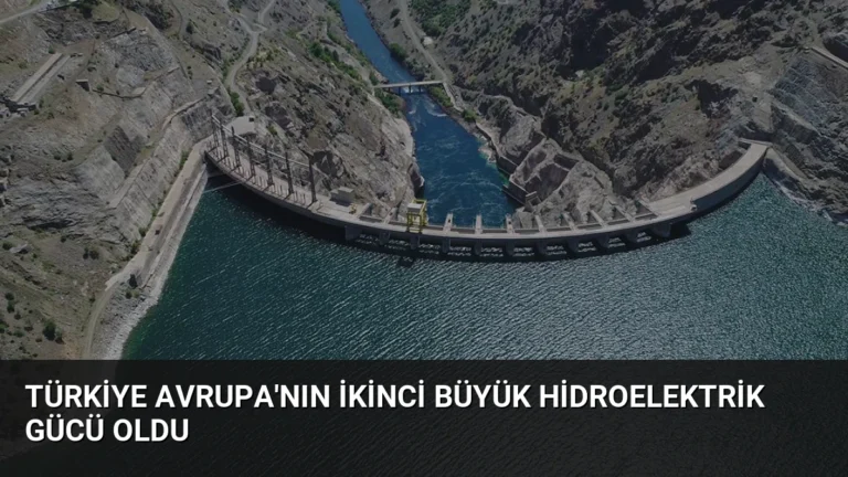Türkiye Avrupa’nın İkinci Büyük Hidroelektrik Gücü Oldu