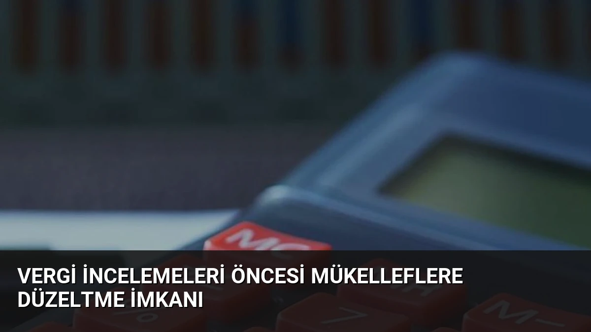 Vergi İncelemeleri Öncesi Mükelleflere Düzeltme İmkanı