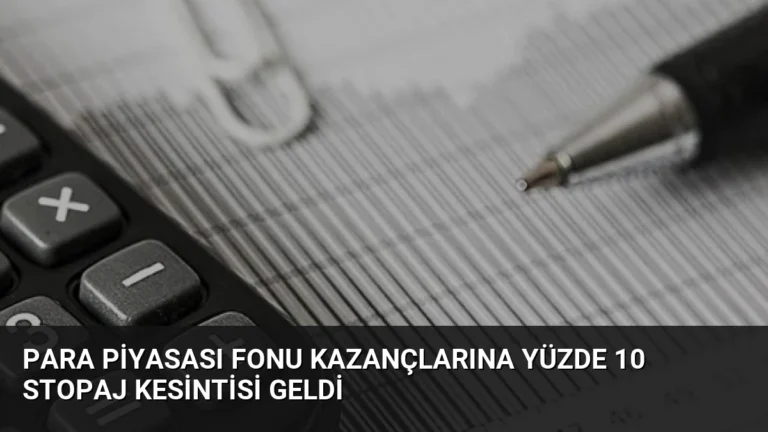 Para Piyasası Fonu Kazançlarına Yüzde 10 Stopaj Kesintisi Geldi