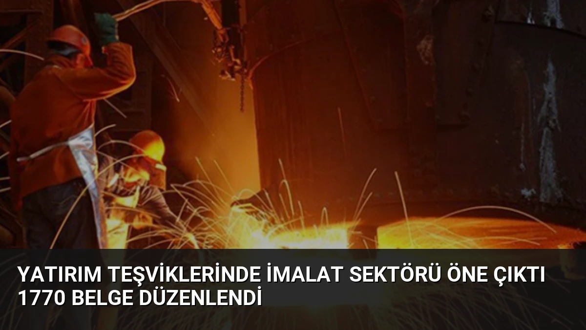 Yatırım Teşviklerinde İmalat Sektörü Öne Çıktı 1770 Belge Düzenlendi