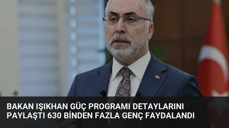 Bakan Işıkhan GÜÇ Programı Detaylarını Paylaştı 630 Binden Fazla Genç Faydalandı