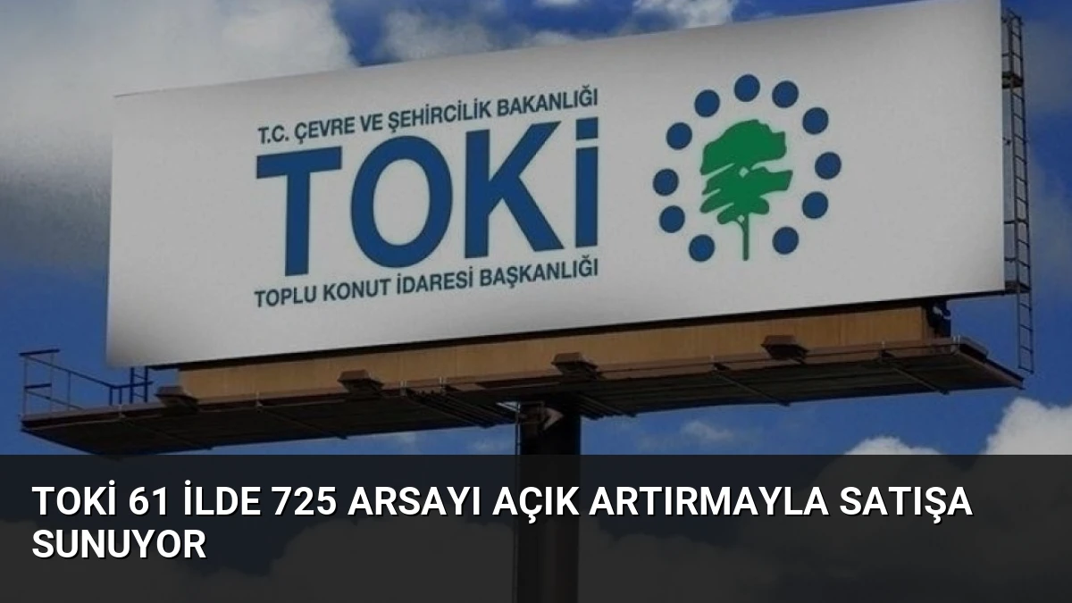 TOKİ 61 İlde 725 Arsayı Açık Artırmayla Satışa Sunuyor